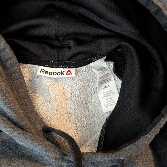 Reebok Men's Pullover Hoodie Large Gray/Black - Picture 4 of 4
